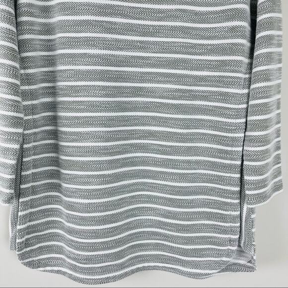 T by Talbots green white stripe coastal textured pullover beach lounge top small - Picture 3 of 8